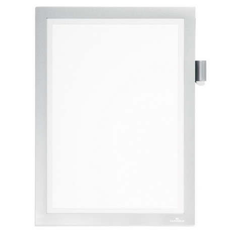 Cornice adesiva Duraframe Note - pannello magnetico - A4 (21 x 29,7 cm) - argento - Durable