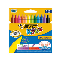 Pastelli Plastidecor - plastica - colori assortiti - Bic - astuccio 12 pezzi