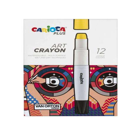 Pastello a cera Art Crayon - Ø 10 mm x 138 mm - colori assortiti - Carioca Plus - conf. 12 pezzi
