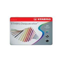 Pastello Aquacolor 1624 - tratto 2,80 mm - colori assortiti - Stabilo - astuccio 24 pezzi