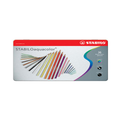 Pastello Aquacolor 1636 - tratto 2,80 mm - colori assortiti - Stabilo - astuccio 36 pezzi