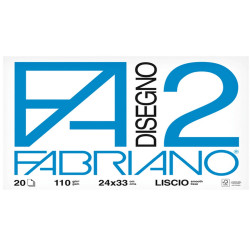 Album F2 - 24 x 33 cm - 20 fogli - 110 gr - liscio - 4 angoli - Fabriano