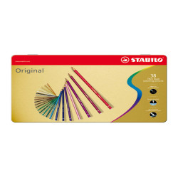 Pastello Original 8778 - tratto 2,50 mm - colori assortiti - Stabilo - astuccio in metallo 38 pezzi