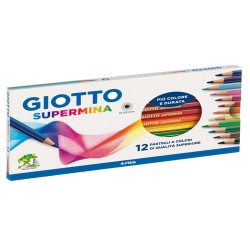 Pastello Supermina - mina 3,8 mm - colori assortiti - Giotto - astuccio 12 pezzi