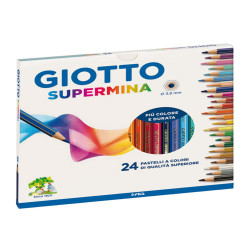 Pastello Supermina - mina 3,8 mm - colori assortiti - Giotto - astuccio 24 pezzi
