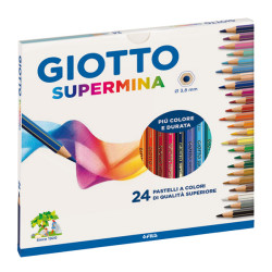 Pastello Supermina - mina 4 mm - colori assortiti - Giotto - astuccio 24 pezzi