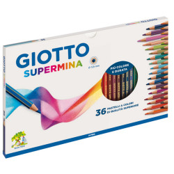 Pastello Supermina - mina 4 mm - colori assortiti - Giotto - astuccio 36 pezzi
