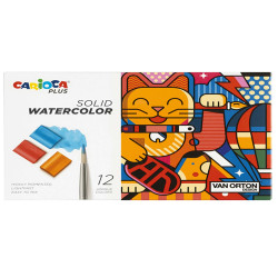 Pastiglia acquerello - ø 18 mm x 10 mm - colori assortiti - Carioca Plus - conf. 12 pezzi