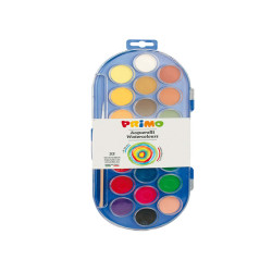 Pastiglie Acquerelli - ø 30mm - colori assortiti - Primo - astuccio da 22 pastiglie