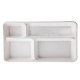 Vassoio biodegradabile - 4 scomparti - 37 x 27 x 3,6 cm - canna da zucchero - bianco - Signor Bio - conf. 40 pezzi