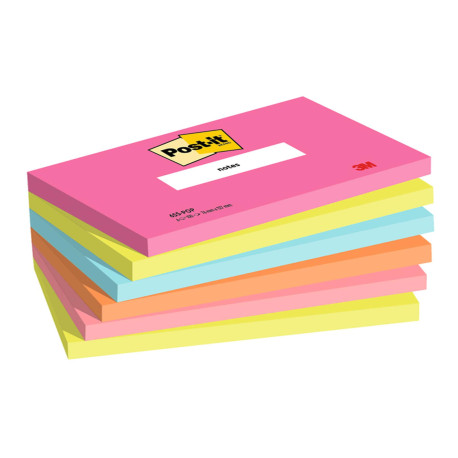 Blocco Post-it - 655-POP - 76 x 127 mm - 100 fogli - colori Popmistic - Post-it - conf. 6 pezzi