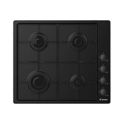 Candy Smart CHW6LBB - Piano cottura a gas - 4 piastre - Nicchia - larghezza: 56 cm - prof. 48 cm - nero