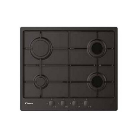Candy Timeless CHW6BRBB - Piano cottura a gas - 4 piastre - Nicchia - larghezza: 56 cm - prof. 48 cm - nero - nero