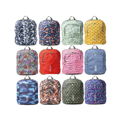Zaino Ready - 28 x 44 x 15 cm - tela - fantasie assortite - In Tempo