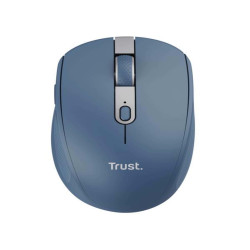 Trust  OZAA MOUSE WIRELESS RICARICABILE SILENZIOSO CON DOPPIA CONNESSIONE BT + WL 2,4GHZ - 60% PLASTICA RICICLATA - BLU