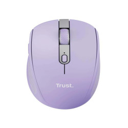 Trust  OZAA MOUSE WIRELESS RICARICABILE SILENZIOSO CON DOPPIA CONNESSIONE BT + WL 2,4GHZ - 60% PLASTICA RICICLATA - VIOLA