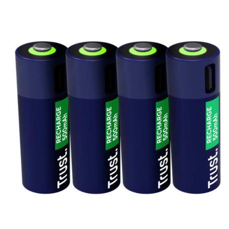 Trust 4 PZ BATTERIE AAA RICARICABILI VIA USB-C - BLU