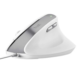 Trust BAYO II MOUSE ERGONOMICO VERTICALE - 50% PLASTICA RICICLATA - BIANCO