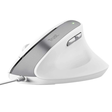 Trust BAYO II MOUSE ERGONOMICO VERTICALE - 50% PLASTICA RICICLATA - BIANCO