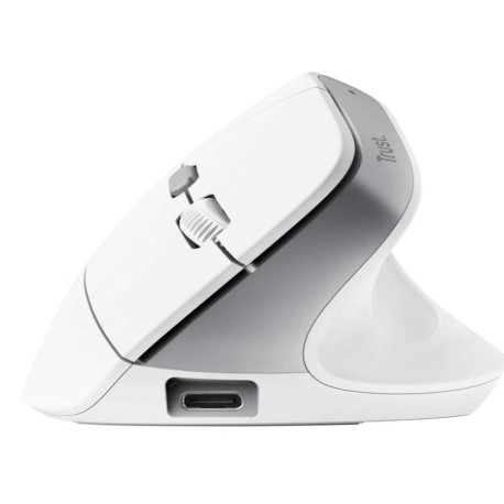 Trust BAYO+ MOUSE WIRELESS ERGONOMICO VERTICALE RICARICABILE - MULTI CONNESSIONE 2 BT + 1 WL 2,4GHz- 50% PLASTICA RICICLATA - B