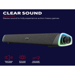 Trust GXT620 AXON SOUND BAR SPEAKERS RGB ILLUMINATA RGB PER PC CON INGRESSO AUX E CUFFIA 6W RMS (12W PICCO)