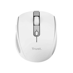 Trust OZAA MOUSE WIRELESS RICARICABILE SILENZIOSO CON DOPPIA CONNESSIONE BT + WL 2,4GHZ - 60% PLASTICA RICICLATA - BIANCO