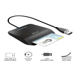 Trust PRIMO LETTORE DI SMART CARD (TIPO TESSERA SANITARIA) - NERO Lettore di schede ID per l'identificazione personale su siti 