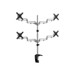 SOPAR Flexo 23-1010 Q - Kit montaggio (montaggio su scrivania) - per 4 monitor - Alluminio - nero, argento - dimensione schermo