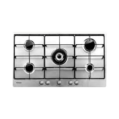 Candy P-Line PG 953/1 SX - Piano cottura a gas - 5 piastre - Nicchia - larghezza: 84 cm - prof. 48 cm - acciaio inossidabile