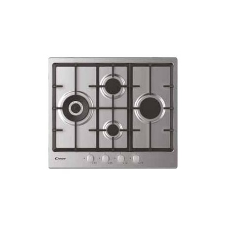 Candy Timeless CHG6D4WX - Piano cottura a gas - 4 piastre - Nicchia - larghezza: 56 cm - prof. 48 cm - acciao inox