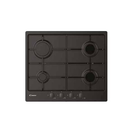 Candy Timeless CHW6BRBB - Piano cottura a gas - 4 piastre - Nicchia - larghezza: 56 cm - prof. 48 cm - nero - nero