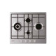 Candy Timeless CHW6D4WX - Piano cottura a gas - 4 piastre - Nicchia - larghezza: 56 cm - prof. 48 cm - acciao inox - acciaio in