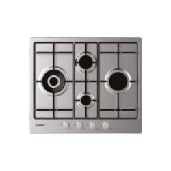 Candy Timeless CHW6D4WX - Piano cottura a gas - 4 piastre - Nicchia - larghezza: 56 cm - prof. 48 cm - acciao inox - acciaio in