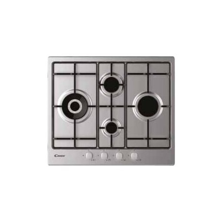 Candy Timeless CHW6D4WX - Piano cottura a gas - 4 piastre - Nicchia - larghezza: 56 cm - prof. 48 cm - acciao inox - acciaio in