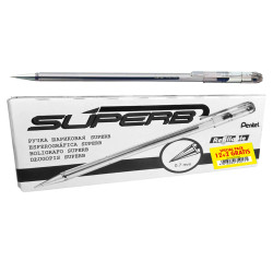 Penna a sfera Super B - punta 0,7 mm - nero - Pentel - promo pack 12+2 pezzi