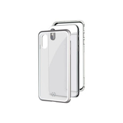 Celly Attraction - Cover per cellulare - Alluminio, vetro temperato - argento, trasparente - per Apple iPhone XS Max