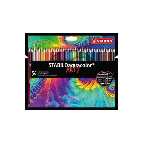 STABILO aquacolor ARTY - Matita acquerellabile - colori assortiti brillanti - 2.8 mm (pacchetto di 36)