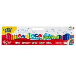Pennarelli Jumbo - punta 6,0mm - colori assortiti - lavabili - Carioca - valigetta 40 pezzi