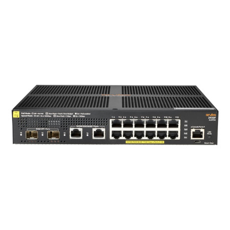 HPE Aruba 2930F 12G PoE+ 2G/2SFP+ - Switch - L3 - gestito - 12 x 10/100/1000 (PoE+) + 2 x 1 Gigabit / 10 Gigabit SFP+ (uplink) 
