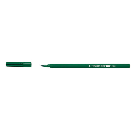 Pennarelli Office - punta feltro - punta fine -  tratto 0,7 mm - verde - Tratto - conf. 12 pezzi