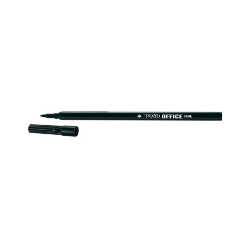 Pennarelli Office - punta feltro - punta fine - tratto 0,7 mm - nero - Tratto - conf. 12 pezzi