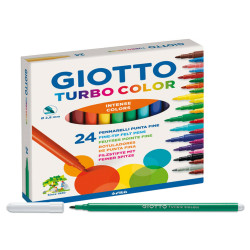 Pennarelli Turbo Color - punta ø2,8mm - colori assortiti - Giotto - astuccio 24 pezzi