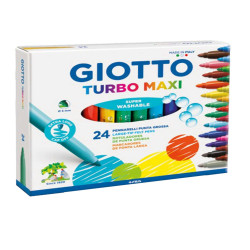 Pennarelli Turbomaxi - punta ø5mm - colori assortiti - Giotto - astuccio 24 pezzi