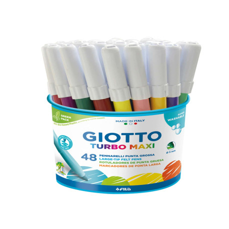Pennarelli Turbomaxi - punta ø5mm - colori assortiti - Giotto - barattolo 48 pezzi