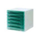 ARDA Olivia - Cassettiera - 6 cassetti - per A4, 265 x 335 mm - verde trasparente