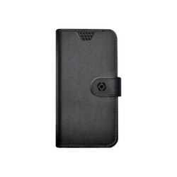 Celly Wally Unica XL - Flip cover per cellulare - ecopelle - nero