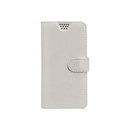 Celly Wally Unica XXL - Flip cover per cellulare - ecopelle - bianco