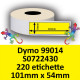 Rotolo di Etichette Compatibie a Trasferimento Termico per Dymo 99014 S0722430 mm 101 X 54 220 Etichette Colore Giallo