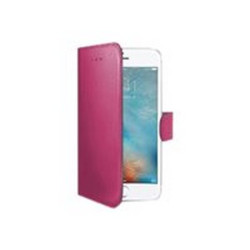 Celly WALLY800PK - Flip cover per cellulare - plastica, similpelle - rosa - per Apple iPhone 7, 8, SE (2ª gen)