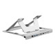 Conceptronic DONN35S, Supporto per computer portatile, Argento, Alluminio, USB 3.2 Gen 1 (3.1 Gen 1) Type-C, 5000 Mbit/s, 100 W